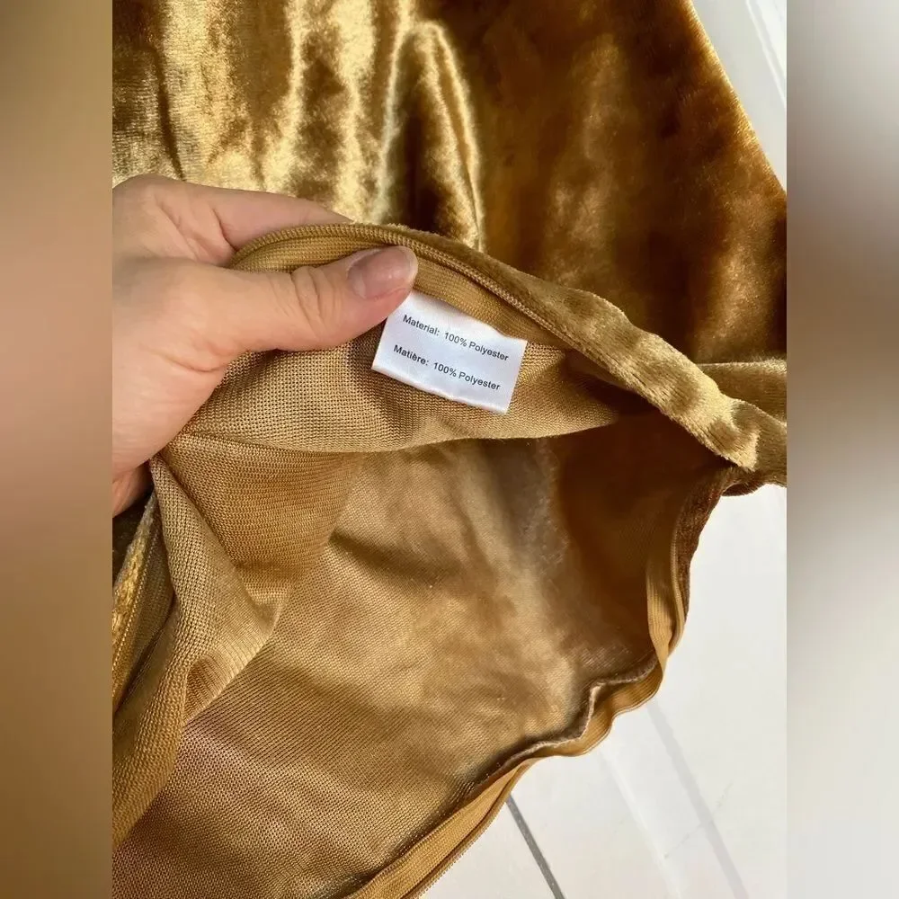 Golden Velvet Decorative Pillowcase